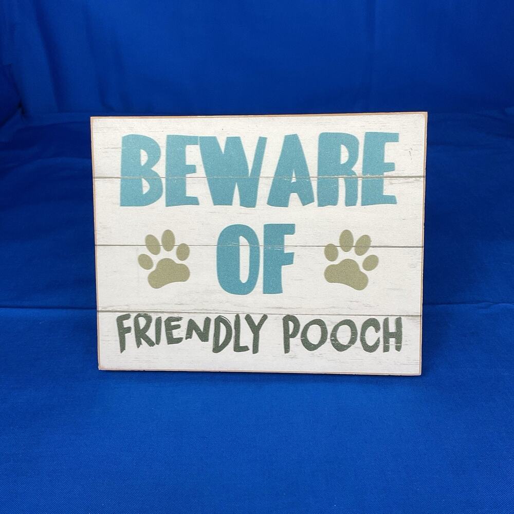 Wooden Sign - 'Beware of Friendly Pooch' - Whimsical Home Decor for Dog Lovers